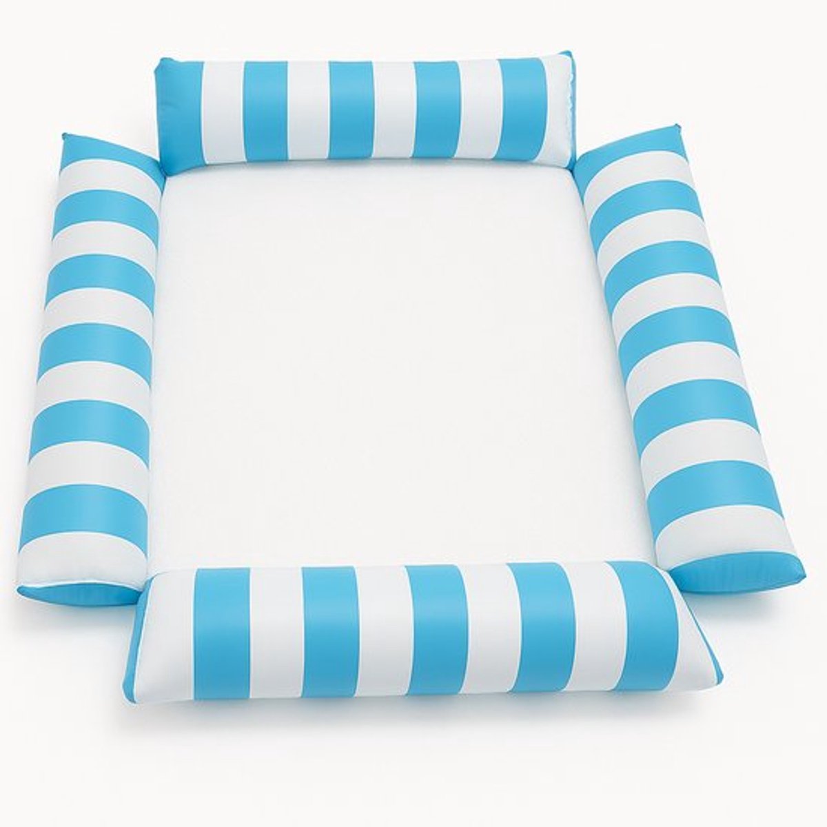 Waterhangmat Streeppatroon Blauw - Blue - Lounge Chair - Float - Zwembad - Hangstoel - Opblaasbare Zwembad Stoel - Water Hangmat - Luchtbed Zwembad - Luchtmatras - Floater - Strand - Waterspeelgoed - Vakantie - Zomer - Hammock Pool Float – foto 2