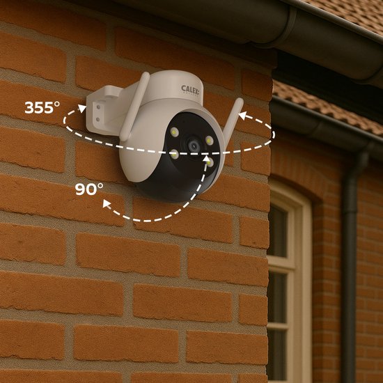 Calex Smart Security PTZ Buiten camera – Beveiligingscamera met 2-weg audio - 2K (full HD) – Wit - Duopack — afbeelding 4