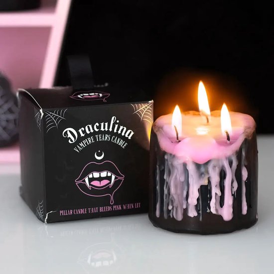 Something Different - Kleine Roze Vampiertranen Gotische Bloeiende Pilaar Kaars