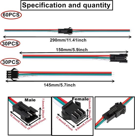 VUNIVERSUM 4X Stück 1S Lipo Akku Adapter JST Male Buchse auf 2.0 PH 2mm 2PIN Micro JST Stecker