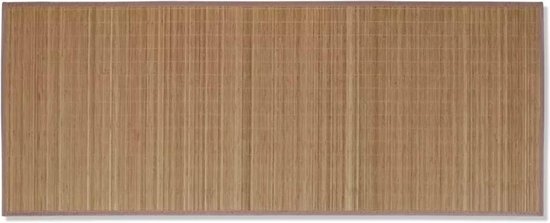 vidaXL Tapis en Bamboe - Marron - 80 x 200 cm - PVC antidérapant - Rebords en polypropylène - Tapis