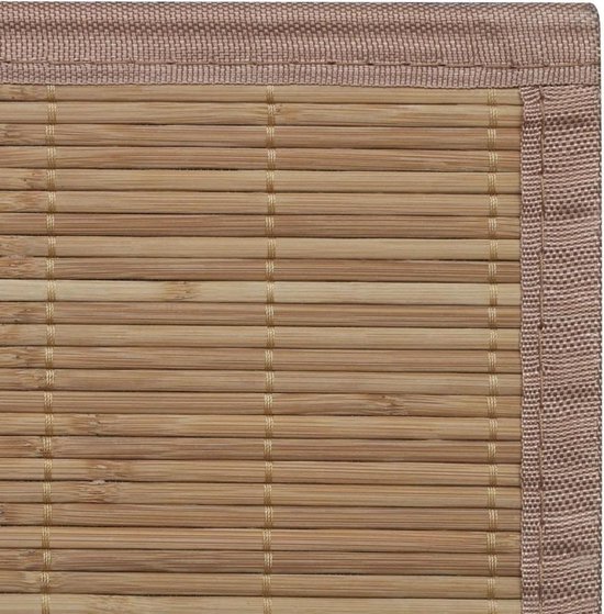vidaXL Tapis en Bamboe - Marron - 80 x 200 cm - PVC antidérapant - Rebords en polypropylène - Tapis