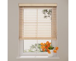 Radeco® Houten Jaloezie - 50 mm - Essence - Naturel - 100 x 175 cm - Maten van 50 t/m 250 cm breed