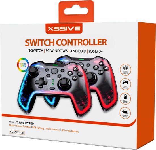Xssive 2-PACK Switch Controllers - Nintendo Switch 2/1 Pro