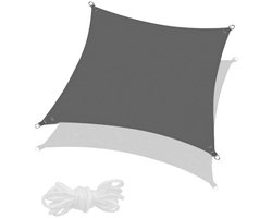 Springos Schaduwdoek | Zonnezeil | Vierkant | 3 x 3 m | 90% Schaduw | Grafiet | 160 g/m2