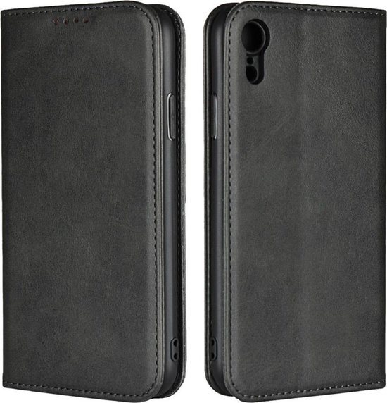 Leren Wallet case - iPhone XR - Zwart