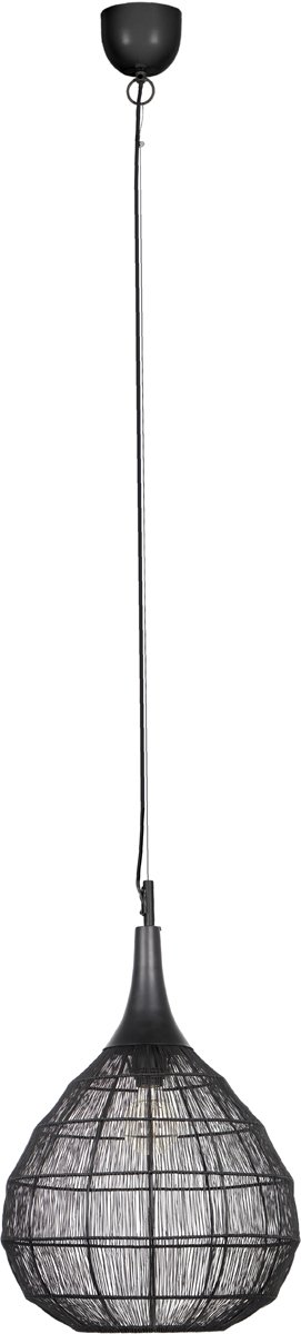 LED Hanglamp - Hangverlichting - Torna Sorana - E27 Fitting - 1-lichts - Rond - 42 cm - Mat Zwart - Metaal