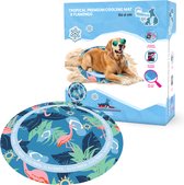 CoolPets Tropical Premium Koelmat Hond - Rond - 60 cm - Anti-slip en Non-flow Coolgel - Flamingo print