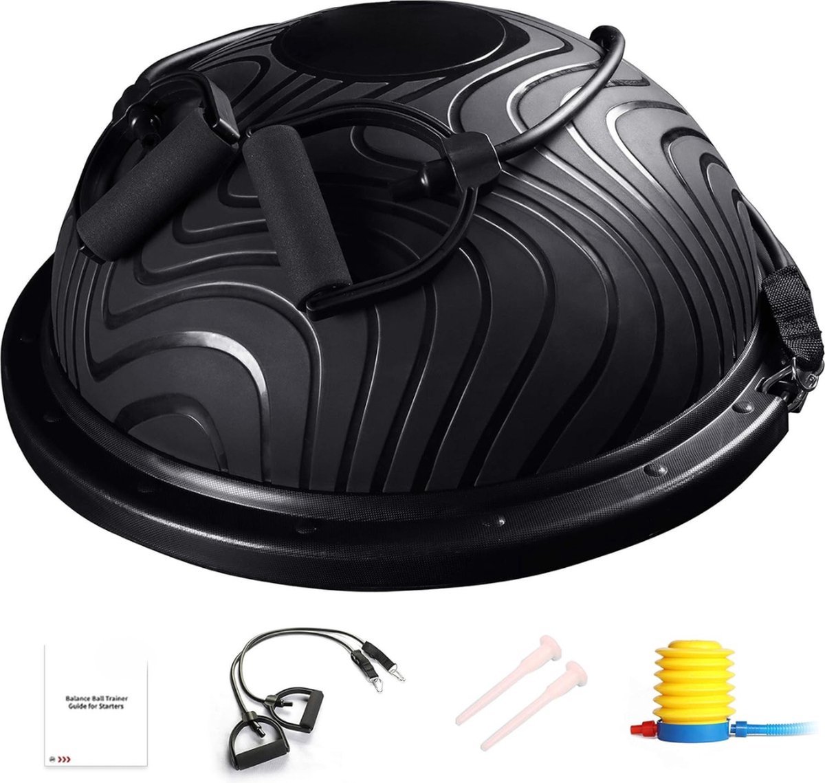 Thuys – Balanstrainer – Fitness Trampoline – Balansbord – 60 x 60 x 23cm – Zwart
