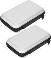 Allecto Plus - Draagbare Opbergtas voor Handheld Gameconsoles met Gamekaartsleuven - Grijs-Zilver - 2 Stuks