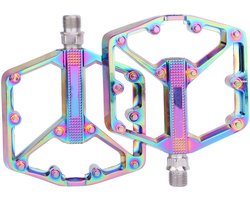 Fietspedalen - Aluminium - Ultralichte Antislip Fietspedalen - Trappers Fiets - Flat Pedals - Fietspedalen Racefiets - Fietscomponenten En -Onderdelen - Pedalen - Voor Mtb E-Bike Stadsfiets - Kleurrijk