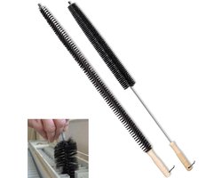 Kierenborstel met lange steel en stijve borstelharen - 2-pack - Geschikt voor drogerventilatie - Radiatorreinigingsborstel - Ideaal Geschikt voor het reinigen van krappe ruimtes - Geschikt voor het reinigen van meubels - Multifunctioneel