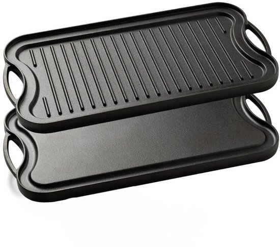 CLGP® Grillplaat Inductie – Bakplaat – Gietijzer – Zwart