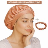 ZoeZo Design - Slaapmuts - Silk Bonnet - 100% Zijden - Medium - Zacht & Stralend haar - Zijden Haarmuts - Haarnet - Anti-Klit - Roze - Moerbei Zijde