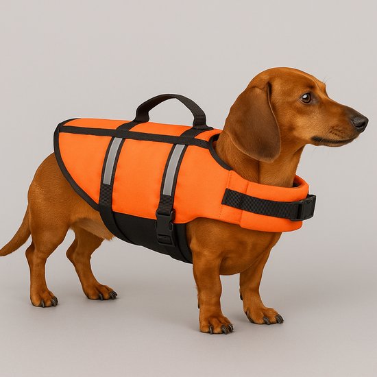 Hondenzwemvest – reddingsvest hond – honden zwemvest S – Flamingo zwemvest Marinus – fluo oranje
