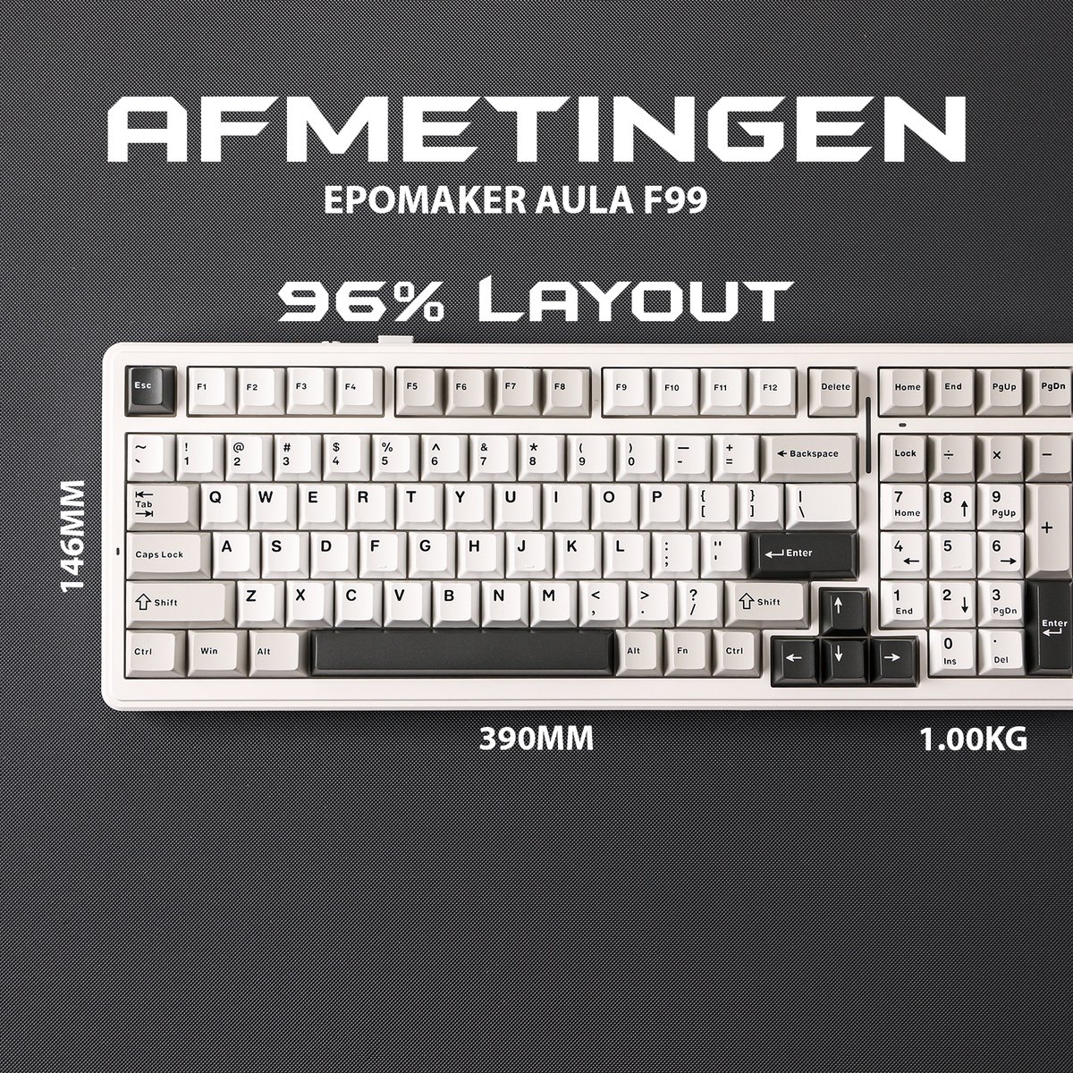AULA F99 Wit - Mechanisch Draadloos Toetsenbord 96% thumbnail 6