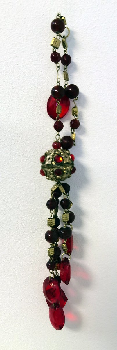 Decoratie - Hanger - Riverdale - Ibiza - Goud - 25x3cm. - Rood - Sfeervol - Hand gemaakt.