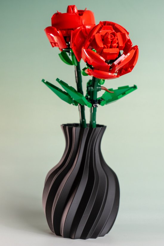 Mini vase - avec support pour fleurs Lego - Zwart - Maerc Design