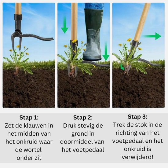 Naleo™ Onkruidsteker - Opzetstuk Metaal - Onkruidtrekker - Onkruidstekers - Onkruidverwijderaars - Onkruidbestrijding - Onkruidverwijderaar - Paardenbloemsteker - Zonder Te Bukken van Naleo™ — afbeelding 3