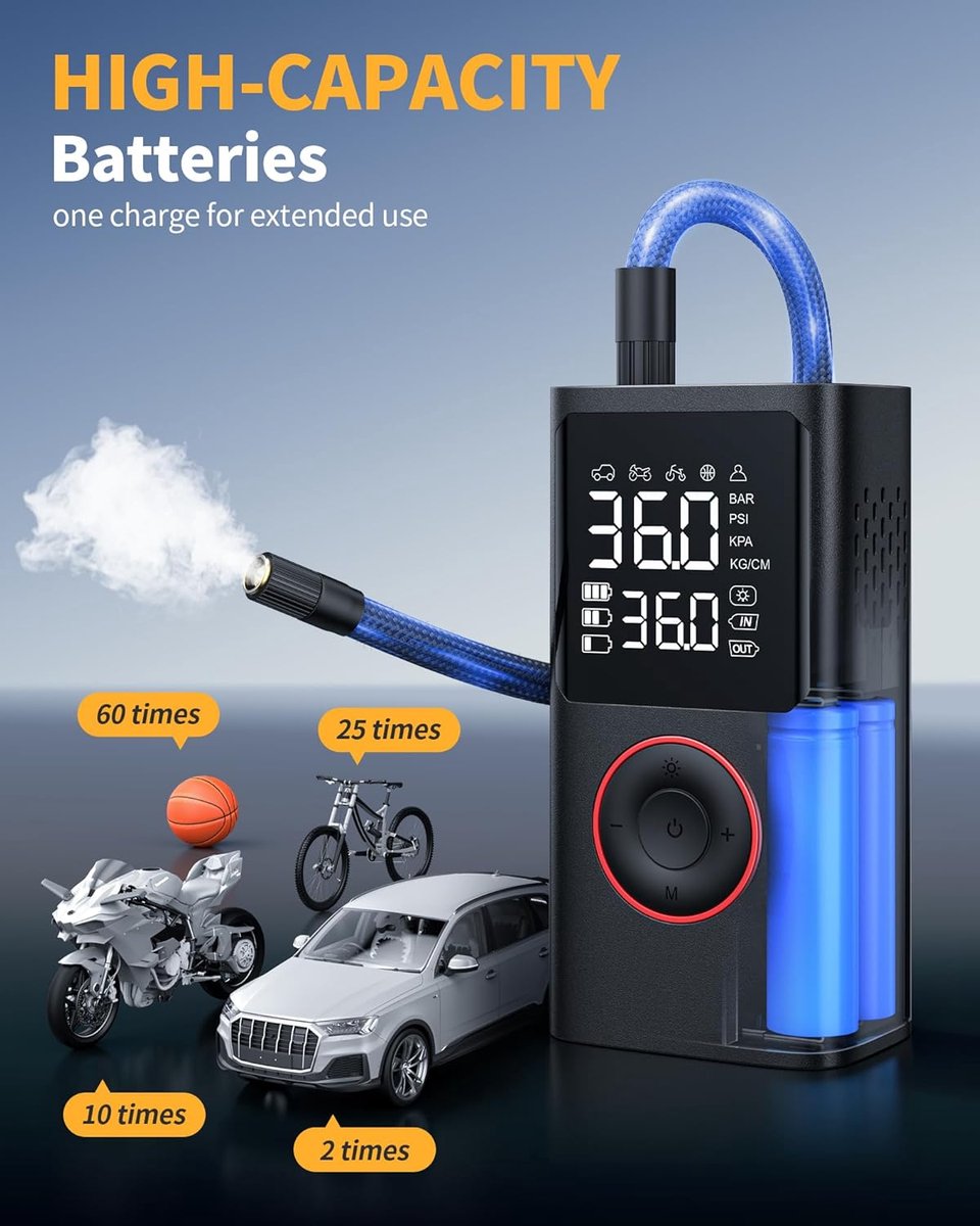 Elektrische Fietspomp USB - 10.3 bar Draagbaar thumbnail 5