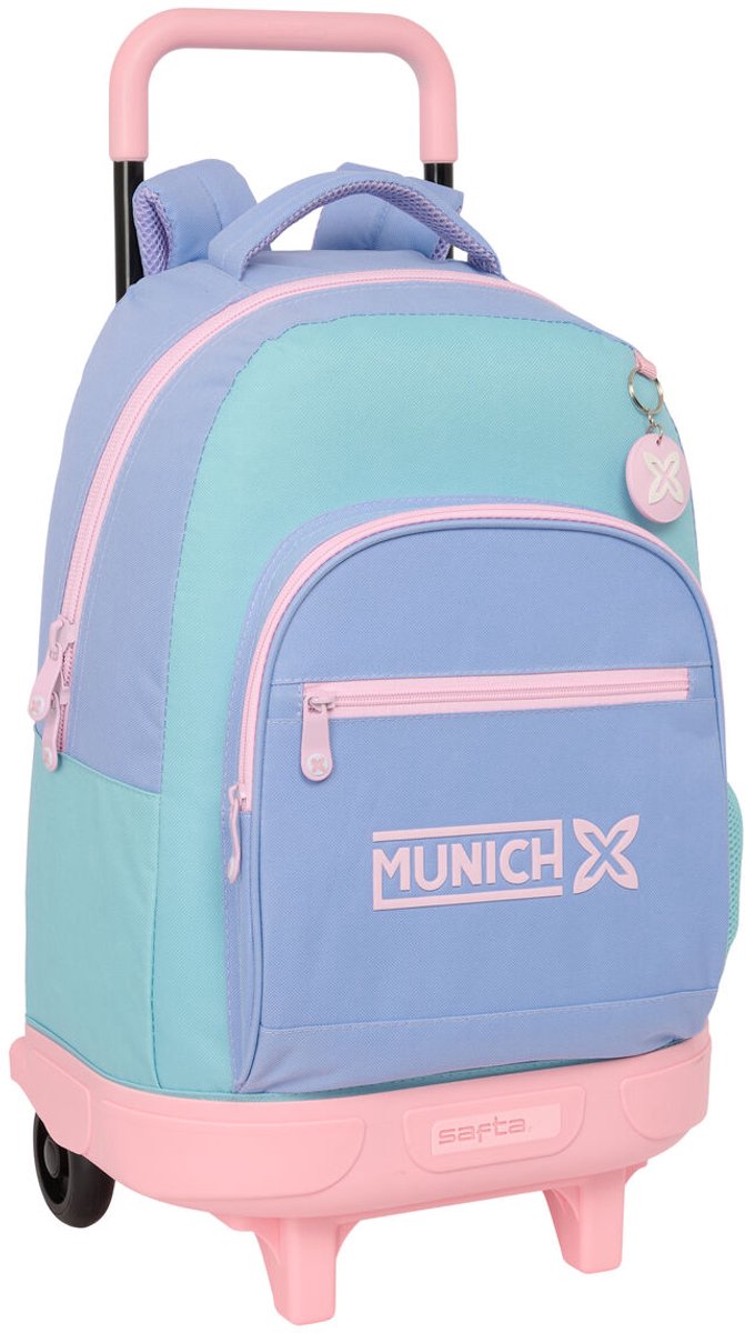 Schoolrugzak met Wielen Munich Mellow Blauw Roze Hemelsblauw 33 x 45 x 22 cm