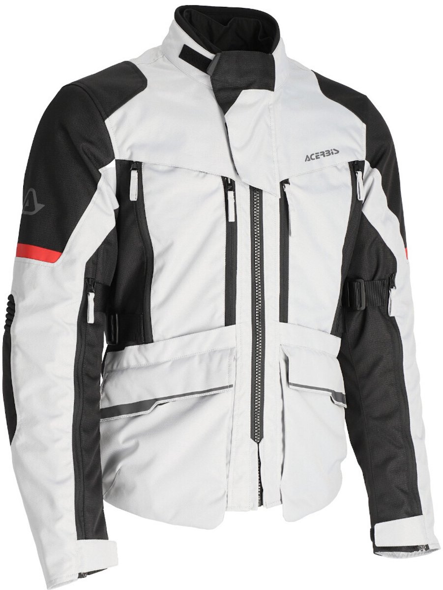 Acerbis X-Rover Grijs Zwart Rood Waterdichte Textiele Motorjas - Jas