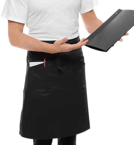 Encasa Homes verstelbare keukenschort van katoen met zakken en handdoekhouder van maat 68x85 cm voor mannen en vrouwen chef-koks voor koken en bakken in huis, restaurants en barbecue, roze (hot pink