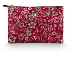 Pip Studio - Charly Make-up Tasje Dames - Toilettas - Daisy Dreams - Rood - 24x1x15.5cm