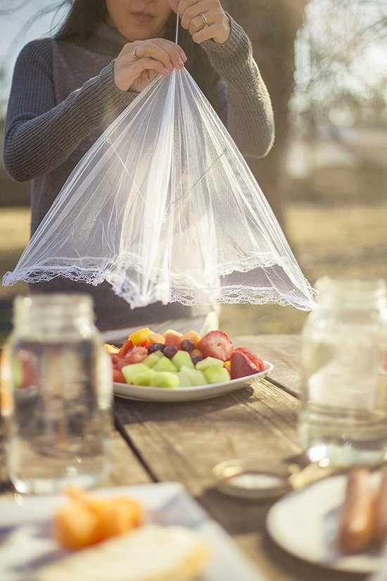 1 Stuk Mesh Outdoor Food Cover Tent - Opvouwbare paraplu tent - Ideaal voor picknicks, barbecues, kamperen en koken in de buitenlucht - Pop-up schermnet en bordbeschermer - Vliegenkap - Bescherm voedselborden en glazen tegen vliegen en insecten — afbeelding 4