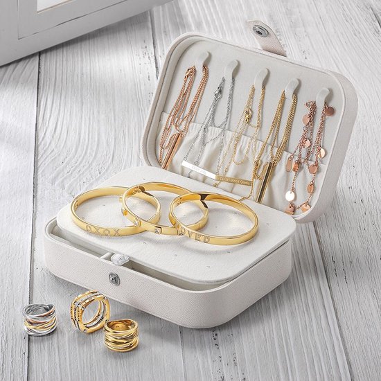 Boîte à bijoux en velours de Luxe rectangle blanc/ boîte à bijoux premium / boîte à bijoux / colliers, boucles d'oreilles, bagues, montre / cadeau / cadeau pour elle / boîte à bijoux