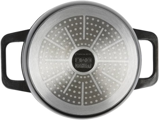 Fissler Adamant/Aluminium braadpan ( 24 cm, 3,1 L) braadpan gecoat met glazen deksel, anti-aanbak - inductie, antraciet