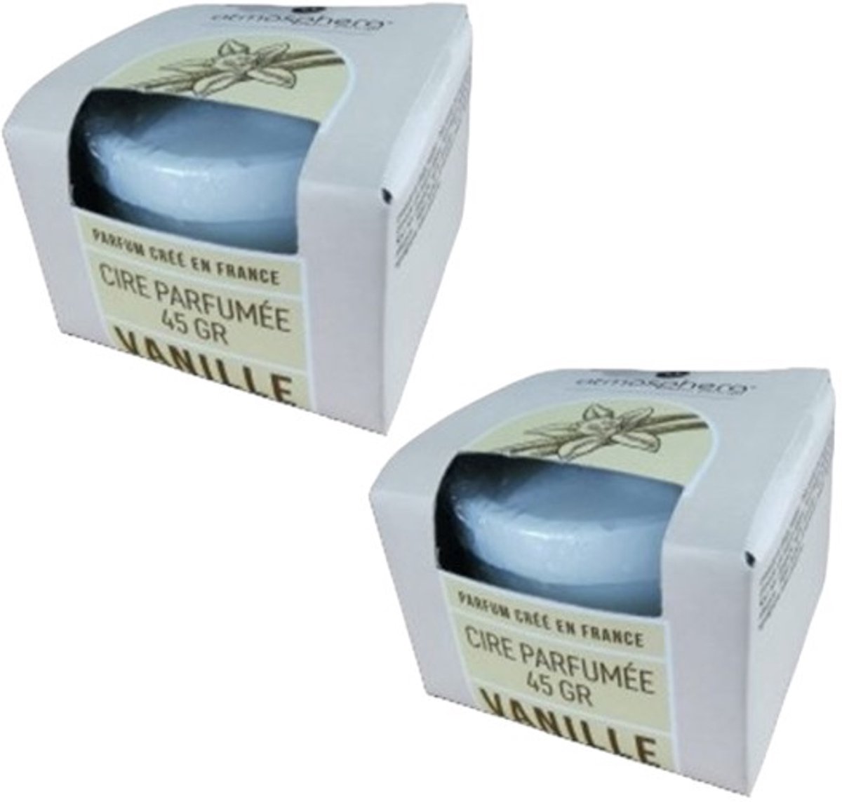 Atmosphera waxmelts - 2 x 5 Geurende wax melts - waxmelts brander - vanille - 2 x doosje van 5 wit