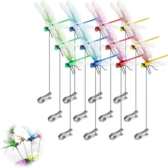 Libellen-hoedclip, libellen-hoedclip, 12 stuks tuinlibelle om op te
