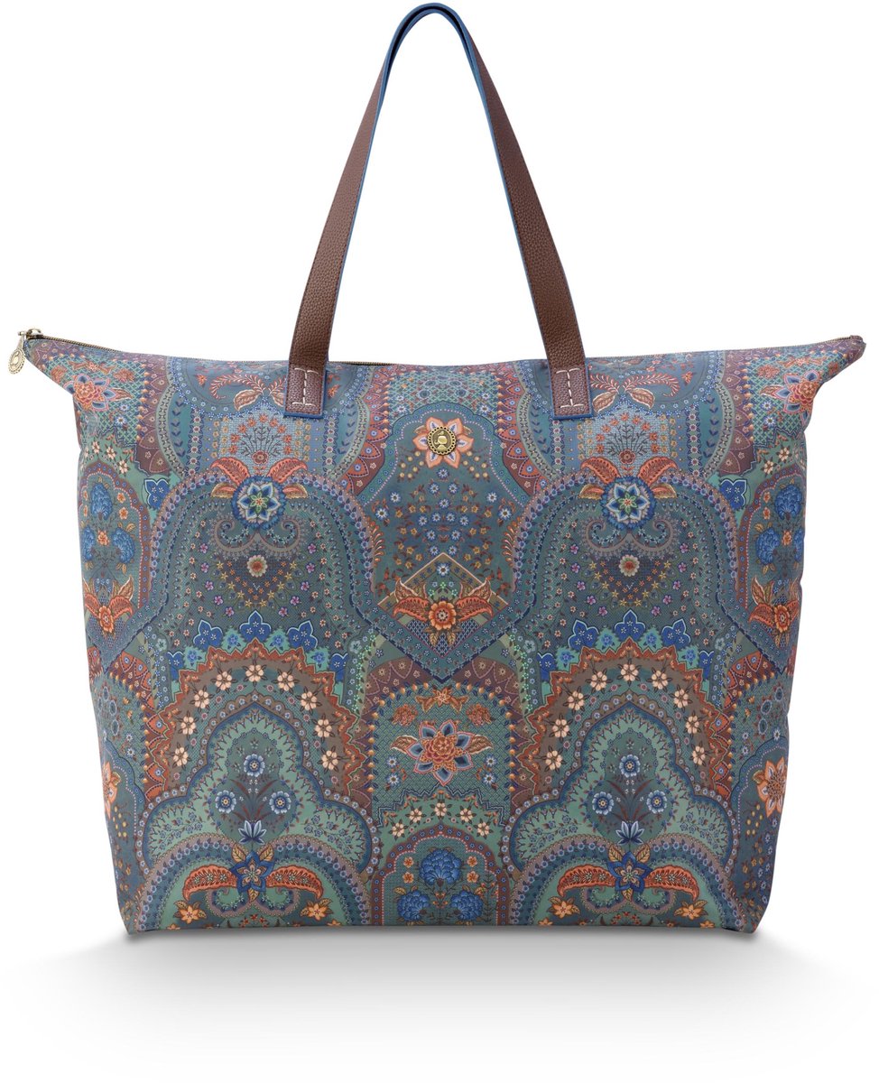 Pip Studio - Tilda Tote Bag Dames - Tas - Jabali - Blauw - 66x20x44cm