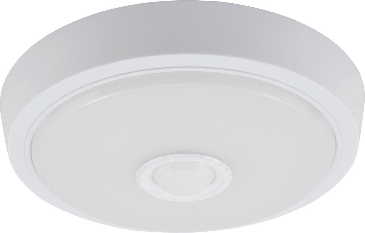 LEIR-21 LED wandLamp en plafondlamp met bewegingssensor - 360° - Plafonniere Ø21cm - 3000K - 800lm - Wit