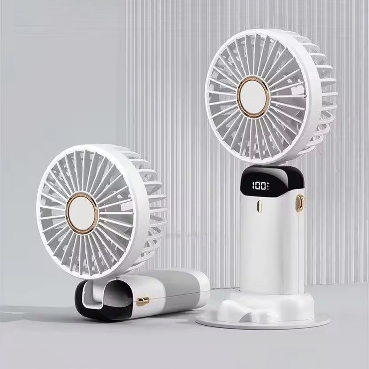 Draagbare Oplaadbare Ventilator – Compact & Stijlvol met LED-display - Trendy kleuren