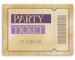 Uitnodiging kinderfeestje meisjes - 12 stuks - Enkele kaart - Verjaardagsfeestje party ticket
