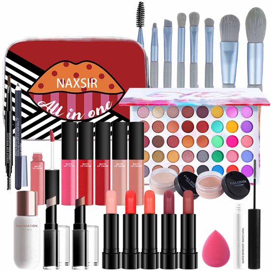 NAXSIR 29-delige Make-up Geschenkset – Volledig voor Beginners & Make-up Liefhebbers | Lichte Basisessentials met Must-Have Items