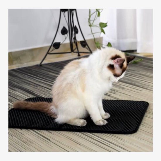 Tapis pour chat - Tapis de litière pour chat - Tapis de sol et gravier - Tapis filtrant - Bac à litière pour chat - 40 x 50 - Taille M