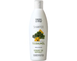 Swiss‑o‑Par Teebaumöl Shampoo | 1x 250 ml - Tegen Roos & Vettig Haar, Hoofdhuid Kalmerend - Siliconenvrij & Vegan
