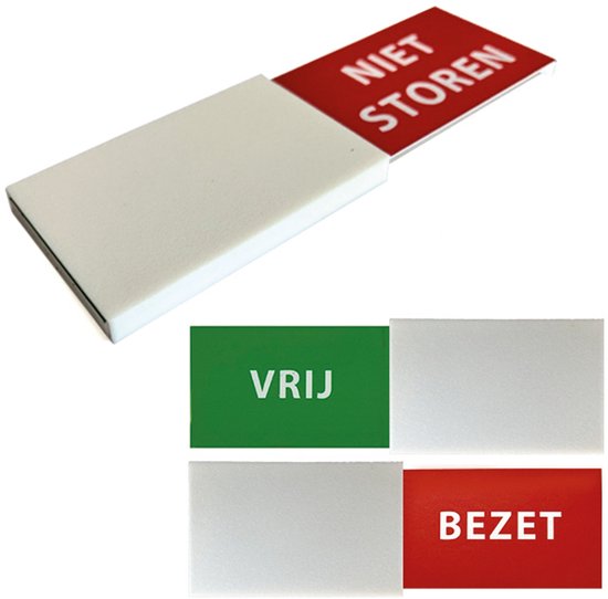 Foto: Schuifbordje vrij bezet 50x170 mm bioplastic modern stijlvol design wit