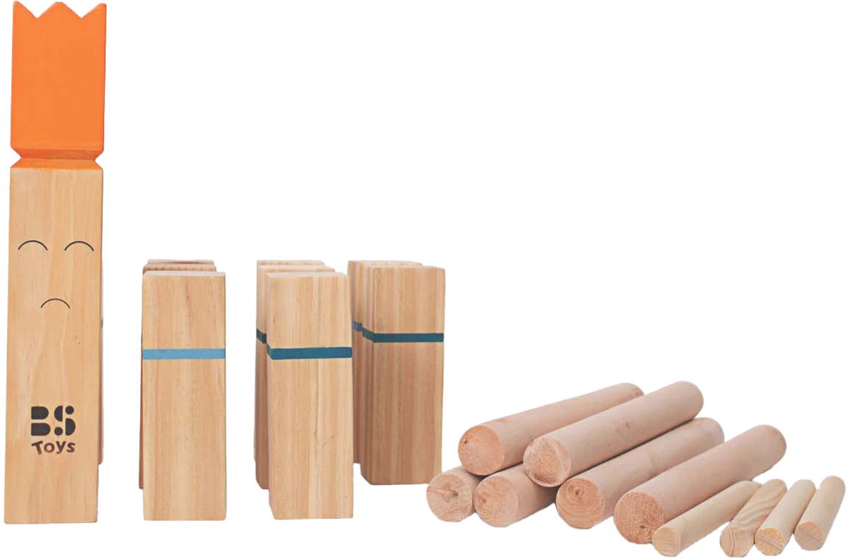 BS Toys Kubb Werpspel - Zweeds Spel - 2 tot 6 Spelers - Geschikt vanaf 8 jaar - Buitenspeelgoed van Vurenhout - Kubb spel original - Kubb familiespel - Kubb spel Volwassenen - Buiten speelgoed - Buitenspel - Buiten Spellen - Tuin Speelgoed — afbeelding 8