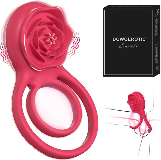 DOWO Vibrerende Cockring - Roos Clitoris Stimulator - Siliconen - 3  snelheden | bol