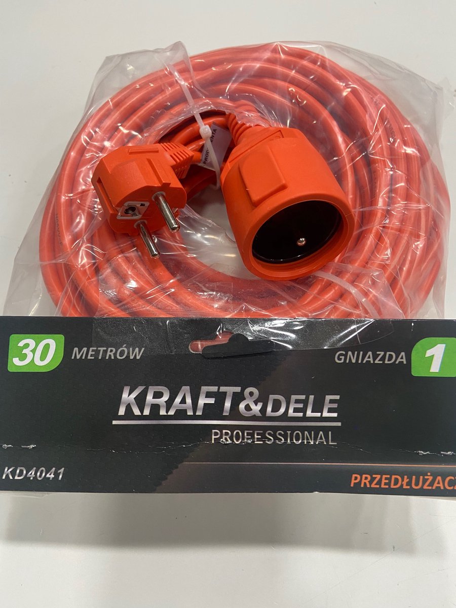 Kraft en Dele verlengsnoer 30 meter Verlengsnoer met penaarde