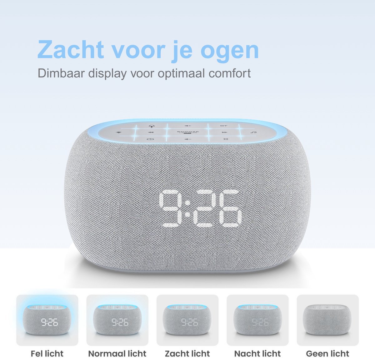 Neveda Digitale Wekker – White Noise Machine met Geluiden – Nachtlamp licht & Bluetooth Speaker – Brown Noise Machine - Voor Slaapkamer, Baby, Kinderen & Volwassenen — cadeau in Gadgets - foto 8