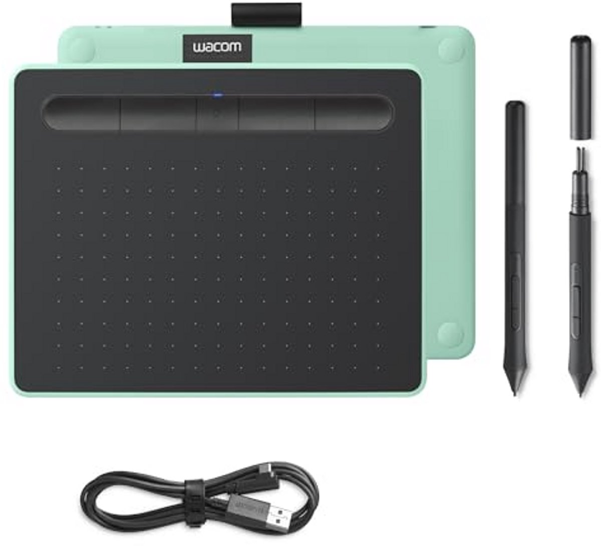 Pen-tablet voor tekenen en digitale creativiteit, Bluetooth, compatibel met Windows en Mac, klein - pistachegroen