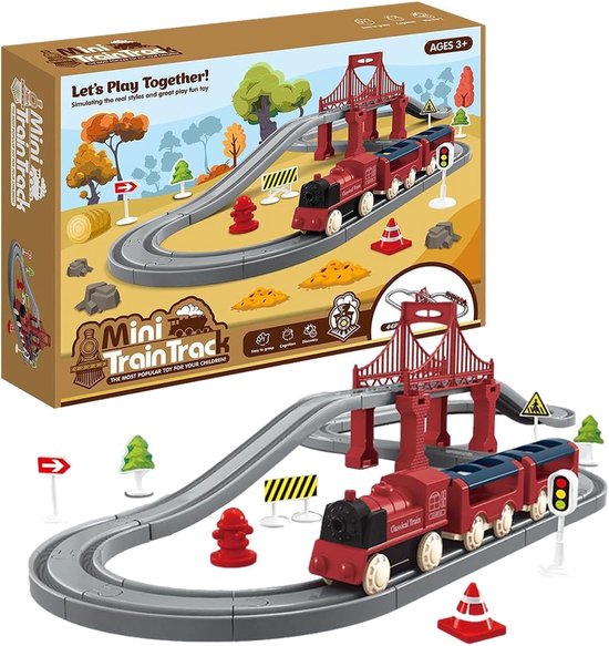 Elektrische Trein - Treinbaan - Kleuters & Peuters 3, 4, 5 En 6 Jaar   Treinrails   Treinset   Stoomtrein   Locomotief   Jongens & Meisjes Speelgoed   3d Puzzel   Constructie & Bouw 8720256185055