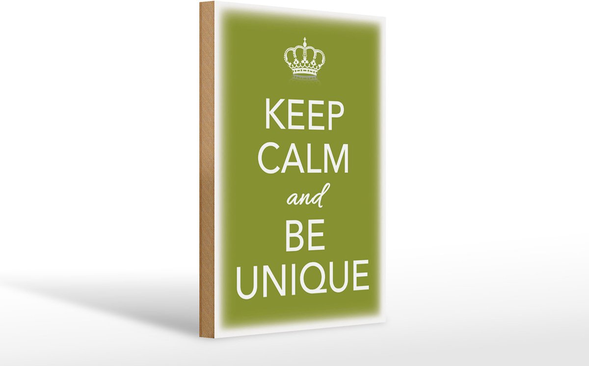 Holzschild Spruch 20x30cm Keep Calm and be unique