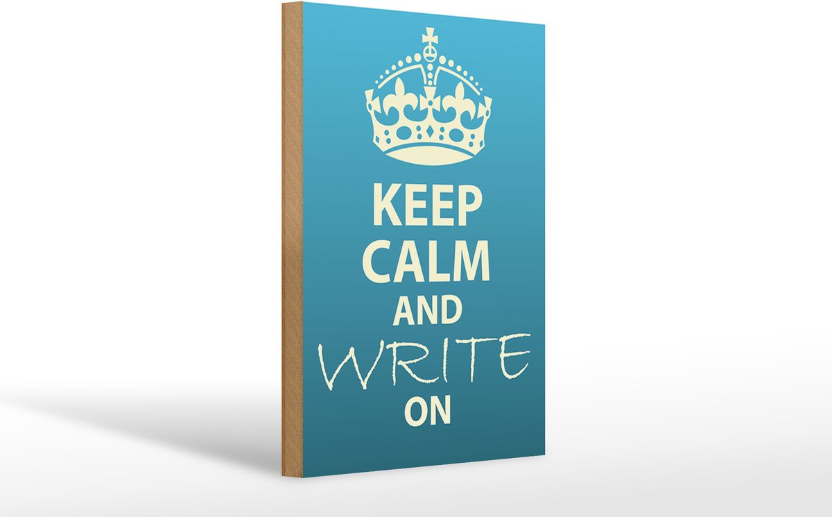 Holzschild Spruch 20x30cm Keep Calm and write on