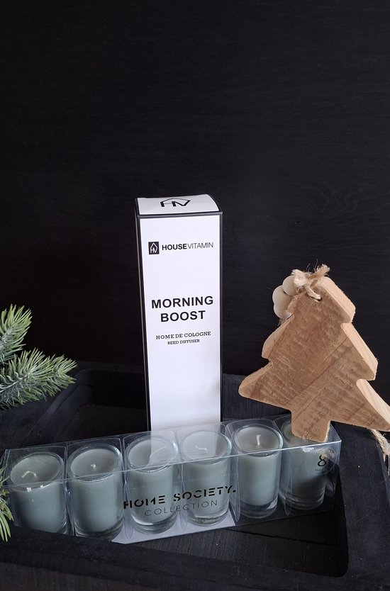 Mix and Match - Coffret cadeau - Emballage cadeau - Coffret cadeau - Coffret cadeau - Coffret de Noël - Coffret cadeau - Home & Living - Mini bougies vert olive - Bâtons parfumés - Pendentif étoile de Noël